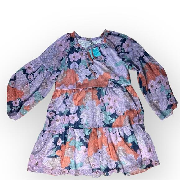 Piper + Scoot Finlinson Swiss Dot Floral Dress in Lilac + Navy Small - Picture 6 of 11